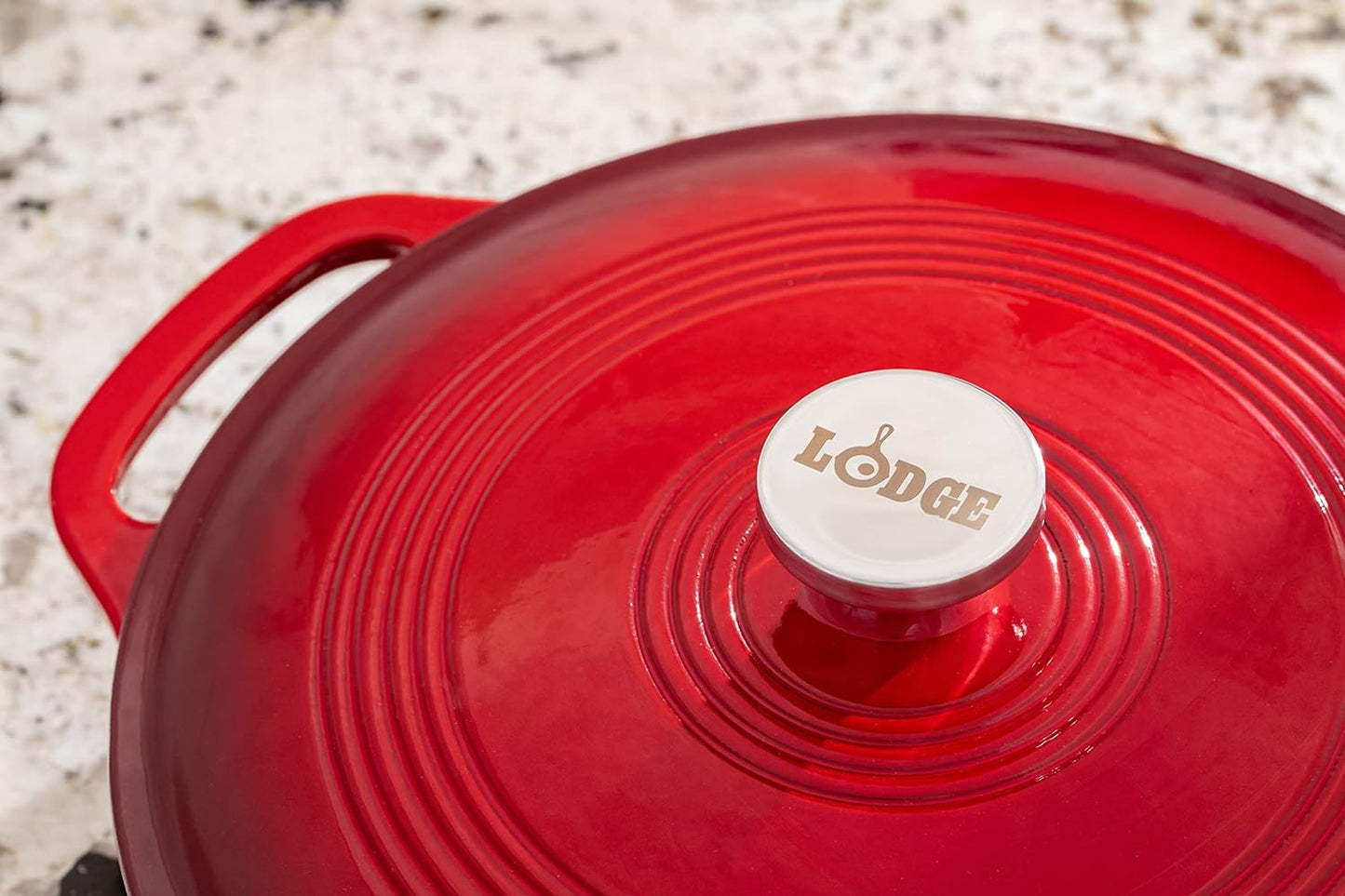 3.6 Quart Enameled Cast Iron Oval Casserole with Lid– Dual Handles – Oven Safe up to 500° F or on Stovetop - Use to Marinate, Cook, Bake, Refrigerate and Serve – Island Spice Red